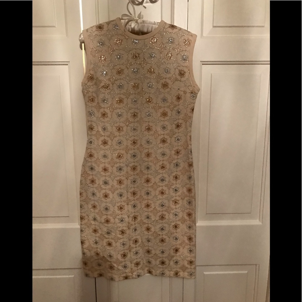 Vintage metallic shift dress